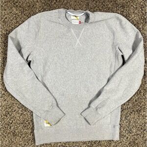 Tracksmith Sweatshirt Crewneck Long Sleeve Pullover Gray Logo Men's Sz Small